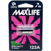 MAXLIFE BATTERY LITHIUM 123A 3 VOLT