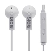 MOKI STEREO EARPHONES NOISE ISOLATION WITH MICROPHONE AND CONTROL WHITE