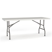 LIFE FOLDING TABLE RECTANGLE W1830 X D760 X H740MM SILVER FRAME WHITE TOP
