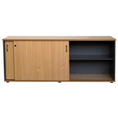 FIRSTLINE CREDENZA 2 DOOR W1800 X D450 X H730MM IRONSTONE AND BEECH