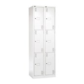 PRECISION CLASSIC LOCKER 3 TIER BANK OF 2 W600 X D457 X H1800MM SILVER GREY