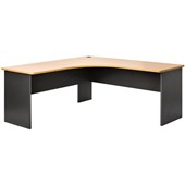 PULSE WORKSTATION W1800 X W1800 X D600 X H730MM BEECH TOP IRONSTONE SLAB