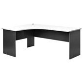 PULSE WORKSTATION LEFT HAND W1200 X W1800 X D600 X 730MM WHITE TOP IRONSTONE SLAB