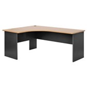 PULSE WORKSTATION LEFT HAND W1200 X W1800 X D600 X H730MM BEECH TOB IRONSTONE SLAB