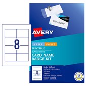 AVERY 959077 L7418K NAME BADGE KIT MICROPERFORATED 865 X 555MM WHITE