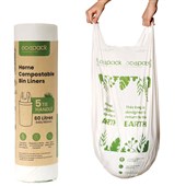ECOPACK BIN LINERS COMPOSTABLE 60L ROLL 5