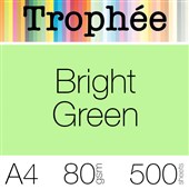 TROPHEE COLOURED PAPER A4 80GSM BRIGHT GREEN PACK 500