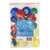 BOYD VISUAL WHITEBOARD MAGNETIC BUTTONS ASSORTED PACK 30