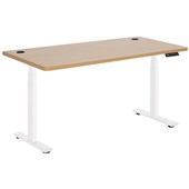 PULSE RAPID ASSEMBLY ELECTRIC DESK W1800WX D800 X H6251275MM WHITE FRAME BEECH TOP