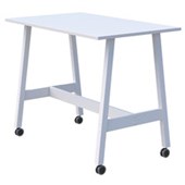 MODELLA II MOBILE LEANER W1600 X D800 X H1050MM WHITE FRAME SNOWDRIFT TOP