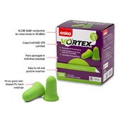 ESKO VORTEX GREEN BELL SHAPED CLASS 5 EARPLUG PAIR BOX 200