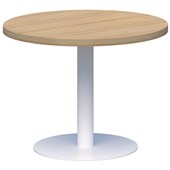 ACCENT CLASSIC COFFEE TABLE ROUND D450 X H450MM WHITE BASE CLASSIC OAK TOP