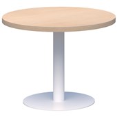 ACCENT CLASSIC COFFEE TABLE ROUND D450 X H450MM WHITE BASE REFINED OAK TOP