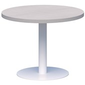 ACCENT CLASSIC COFFEE TABLE ROUND D450 X H450MM WHITE BASE SILVER STRATA TOP