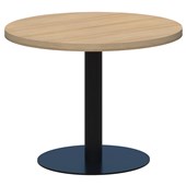 ACCENT CLASSIC COFFEE TABLE ROUND D600 X H450MM BLACK BASE CLASSIC OAK TOP
