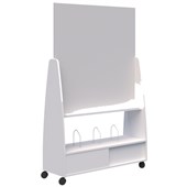 ACCENT MOVE MOBILE WHITEBOARD CUPBOARD H1912 X L1220 X D400MM SNOW
