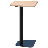 ACCENT LAPTOP TABLE TRAPEZIUM H650 X L500 X D450MM BLACK BASE REFINED OAK TOP