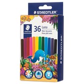 STAEDTLER LUNA FIBRE TIP PEN ASSORTED COLOURS BOX 36