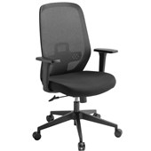 EDEN MEMO OFFICE CHAIR HIGHBACK 1LEVER MESH WITH ARMS BLACK  UNASSEMBLED