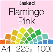 KASKAD COLOURED PAPER A4 225GSM FLAMINGO PINK PACK 100