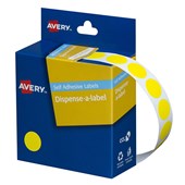AVERY 937239 DMC14Y ROUND LABEL DISPENSER 14MM YELLOW BOX 1050