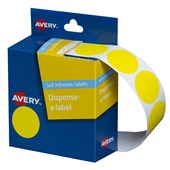 AVERY 937247 DMC24Y ROUND LABEL DISPENSER 24MM YELLOW BOX 500