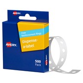 AVERY REINFORCEMENT RINGS DISPENSER BOX CLEAR BOX 500