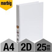MARBIG CLEARVIEW INSERT RING BINDER 2D 25MM A4 WHITE