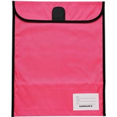 WARWICK HOMEWORK BAG HOOK AND LOOP W290 X H360MM LARGE FLUORO PINK