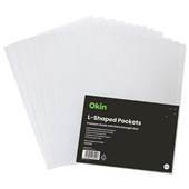 OKIN LSHAPED POCKET A4 CLEAR PACK 12