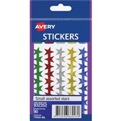 AVERY 932352 STAR STICKERS 14MM ASSORTED PACK 90