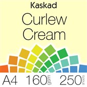 KASKAD COLOURED PAPER A4 160GSM CURLEW CREAM PACK 250