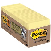 POSTIT 654R24CPCY 100 RECYCLED GREENER NOTES 76 X 76MM CANARY YELLOW PACK 24