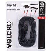 VELCRO STICK ON TAPE HEAVY DUTY HOOK AND LOOP 25MM X 1M BLACK