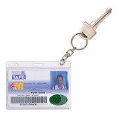 REXEL ID CARD HOLDER PLUS KEY RING PACK 10