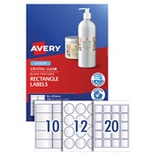 AVERY 980019 L7113 RECTANGLE LABELS LASER 10UP CRYSTAL CLEAR PACK 10