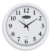 CARVEN WALL CLOCK ROUND 450MM WHITE