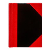 SPIRAX NOTEBOOK CASEBOUND RULED 100 LEAF A7 BLACKRED